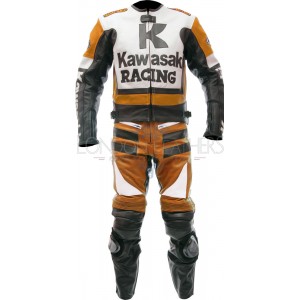 Kawasaki Racing Orange Ninja Biker Leathers 
